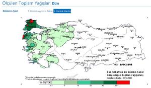 01 aralık toplam yağışlar